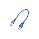 USB-A Cable 30cm - Transparent Blue USB 2.0 Printer Cable (AM-BM)