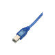 USB-A Cable 30cm - Transparent Blue USB 2.0 Printer Cable (AM-BM)