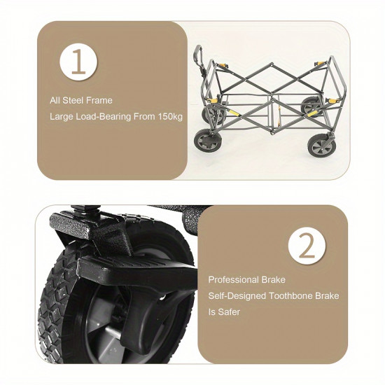 High Capacity Heavy Duty Foldable Outdoor Cart