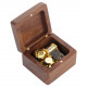 Walnut Wood Sankyo 18-Note Gold-Plated Music Box