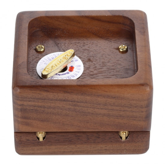 Walnut Wood Sankyo 18-Note Gold-Plated Music Box