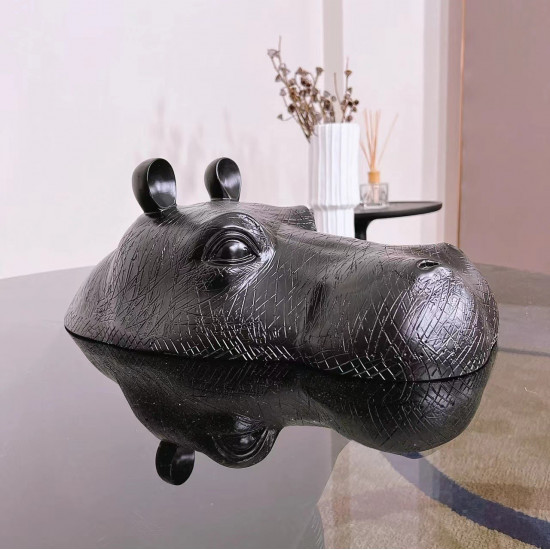 Hippo Emerges From Water Coffee Table