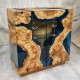 Stunning Wooden and Blue Resin Cabinet